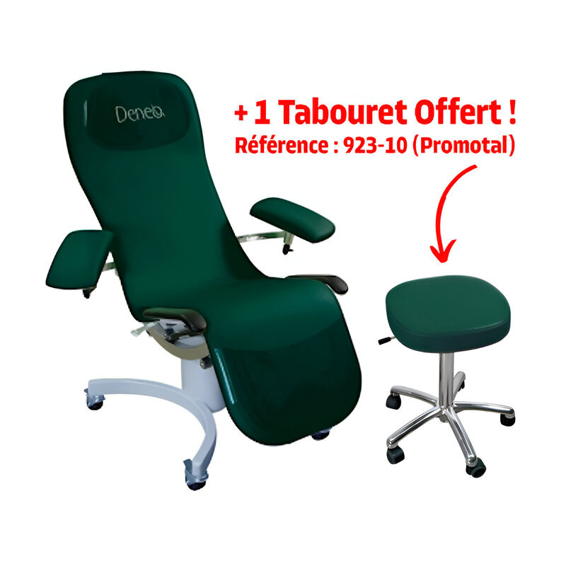 Fauteuil de prélèvement sanguin sur roulettes Dénéo Promotal Teamalex Medical