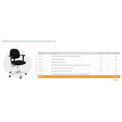 Siège ergonomique de travail Mini 2300 Teamalex Medical