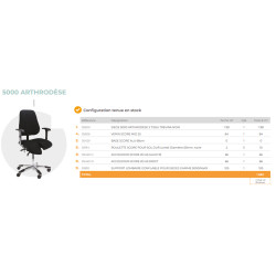 Siège ergonomique avec assise arthrodèse 5000 Teamalex Medical